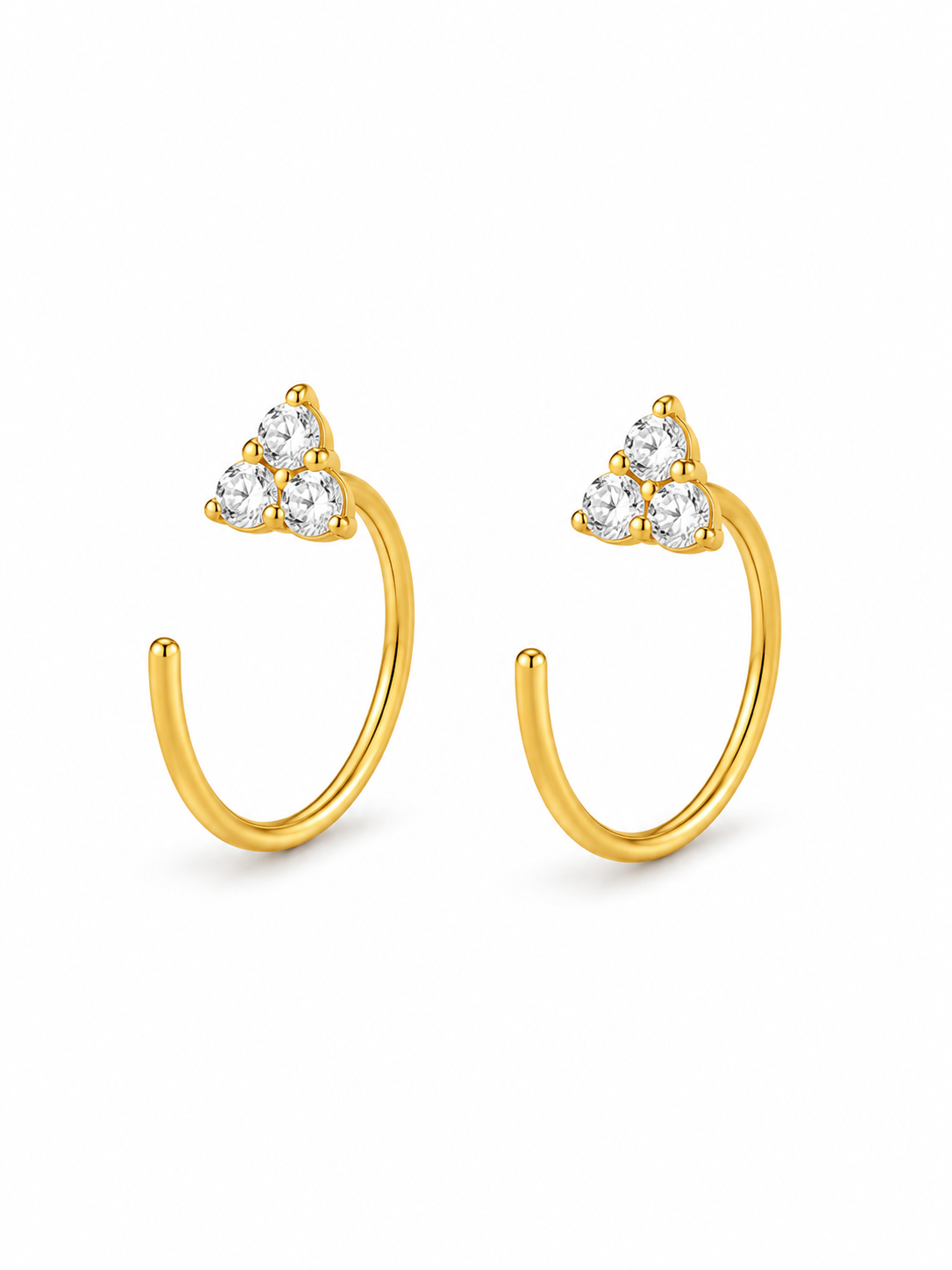 Triangle comfy hoop earrings — poke-free hypoallergenic geometric hoops, anti-tarnish and waterproof. Sleep-safe for kids and gentle for sensitive ears.