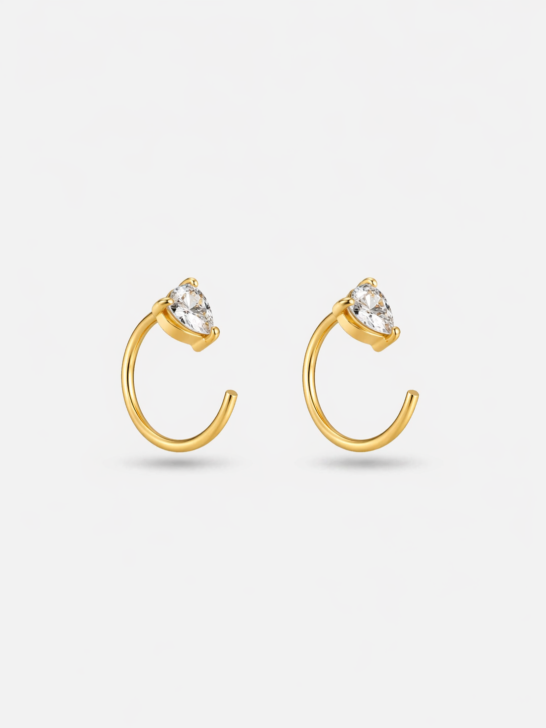 925 sterling silver pear-shape hoop earrings — poke-free hypoallergenic hoops, anti-tarnish and waterproof. Sleep-safe for kids and gentle for sensitive ears.