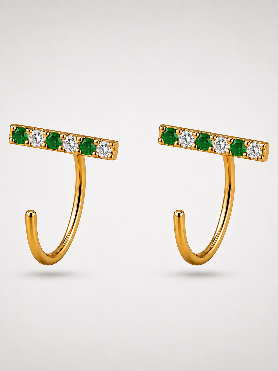 Green Comfy Hoops — 925 Sterling Silver, Poke-Free