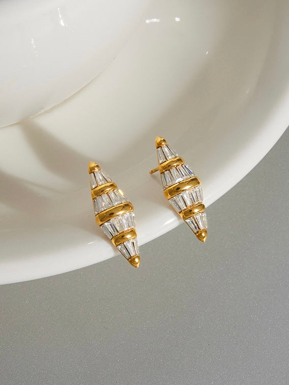 Pair of Isla drop earrings — 18k gold-plated statement drops for evening and gifting.