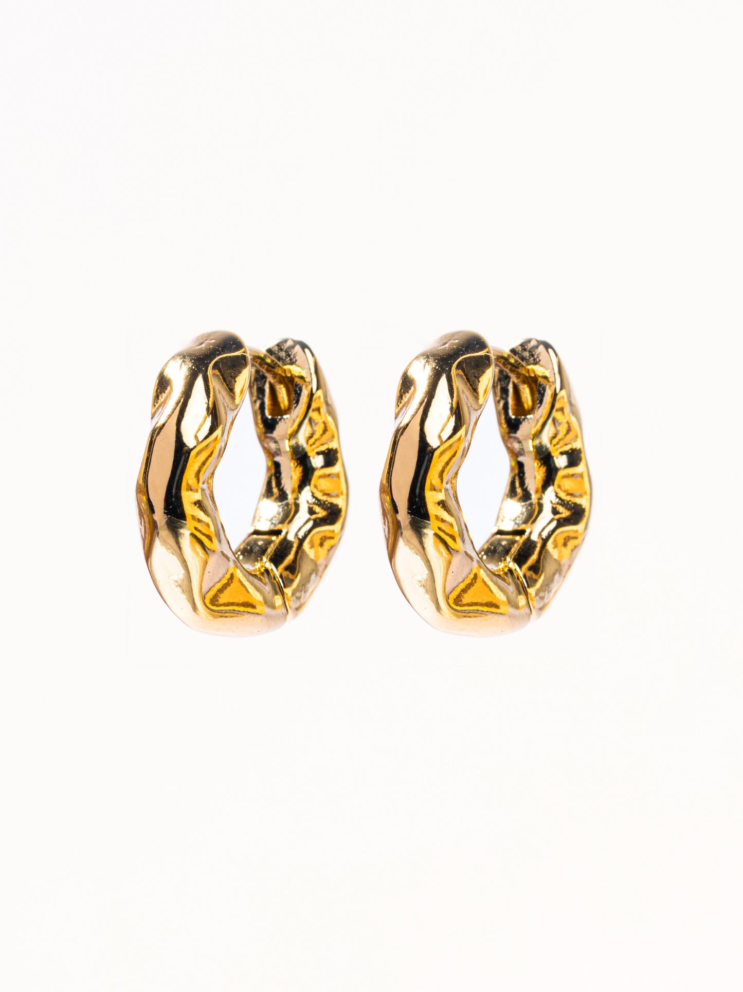 Pair of gold chunky hoop earrings — bold lightweight hoops styled for casual, evening, and gifting occasions.