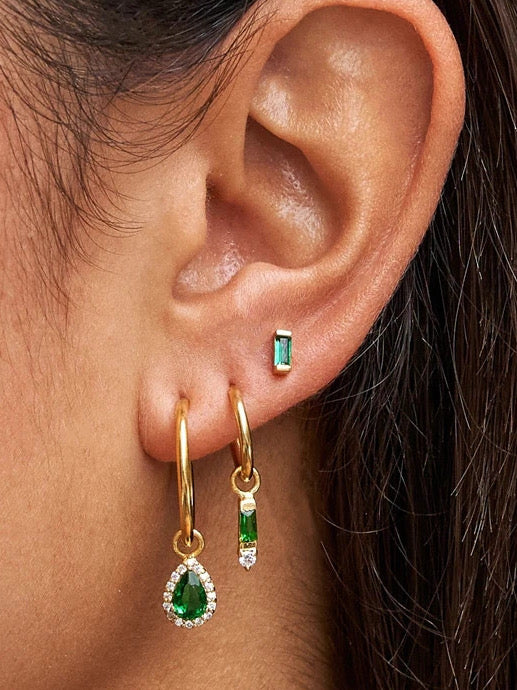Emerald Drop Piercing Set (in pair)