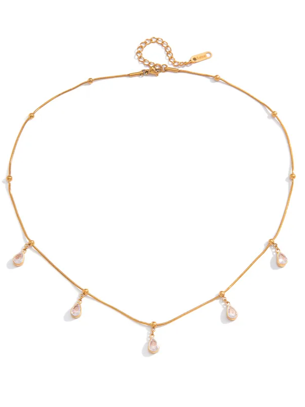 18k gold-plated layered gold pendant necklace — elegant layered pendant, anti-tarnish and waterproof for evening, festive and gifting.
