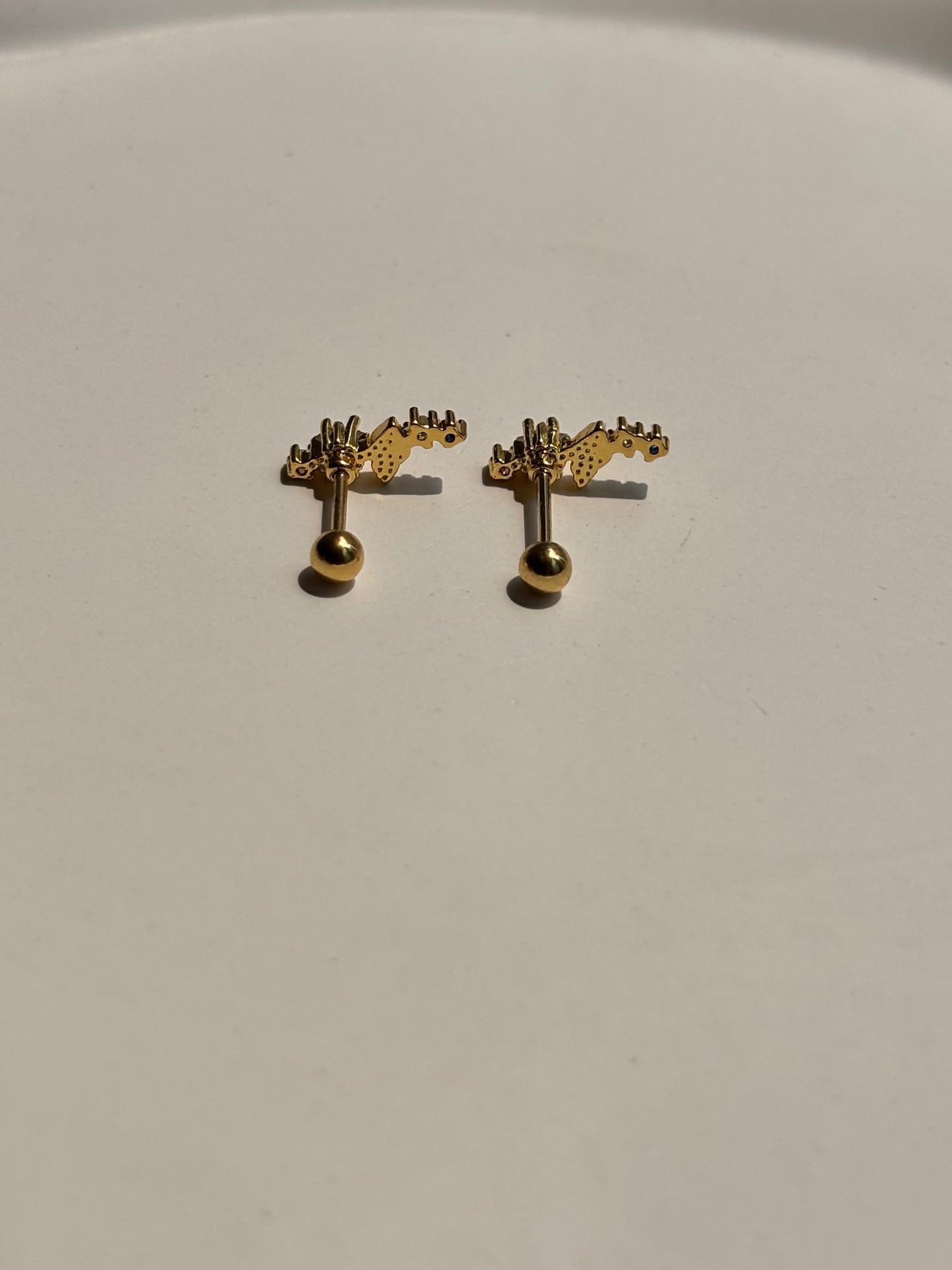 Pair of colourful ball-back studs — 18k gold-plated playful stud earrings for everyday styling and gifting.