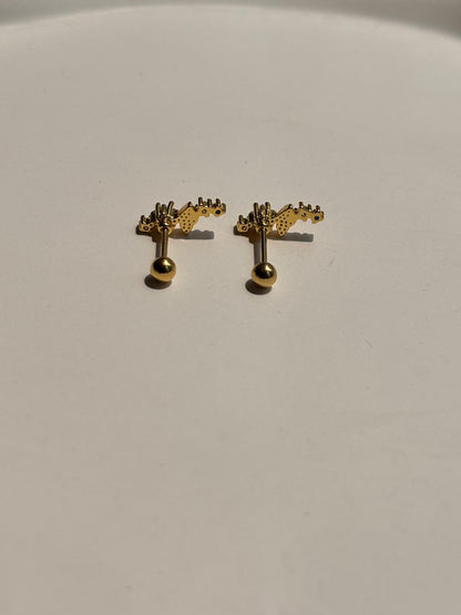 Pair of colourful ball-back studs — 18k gold-plated playful stud earrings for everyday styling and gifting.
