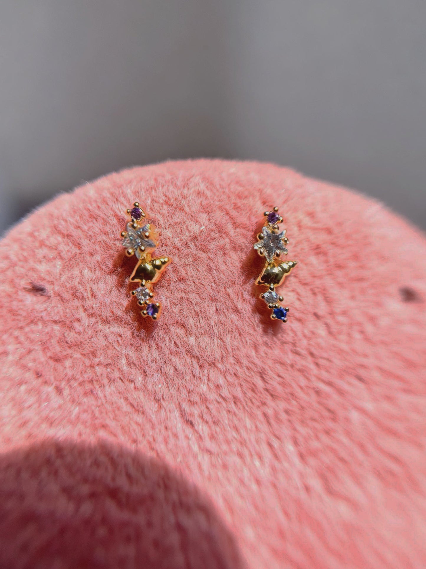 18k gold-plated colourful ball-back stud earrings — playful sleep-friendly hypoallergenic studs, anti-tarnish and waterproof for everyday wear.