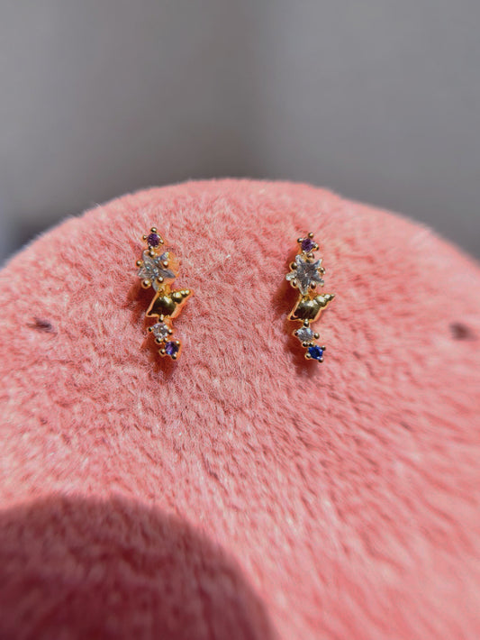 Colourful Ballback Earrings