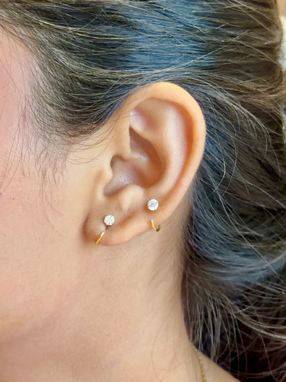 Zircon Sparkle Earrings — 925 Sterling Silver, Poke-Free