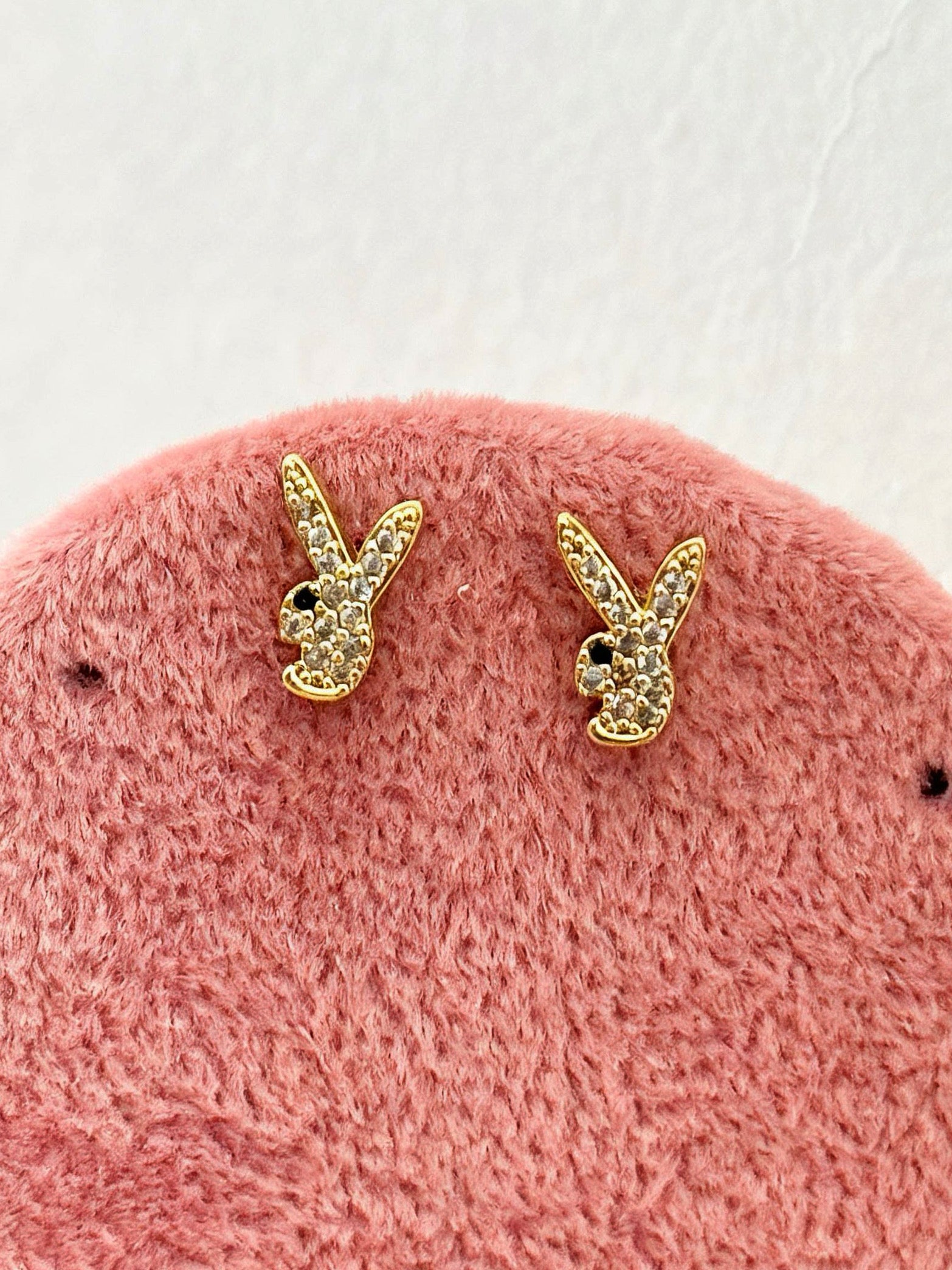 Pair of bunny ball-back studs — 18k gold-plated playful bunny stud earrings for everyday styling and gifting.