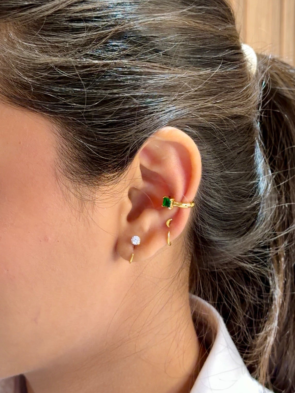Comfy Stone Hoops (40 Cent Size) — 925 Sterling Silver, Adjustable & Poke-Free