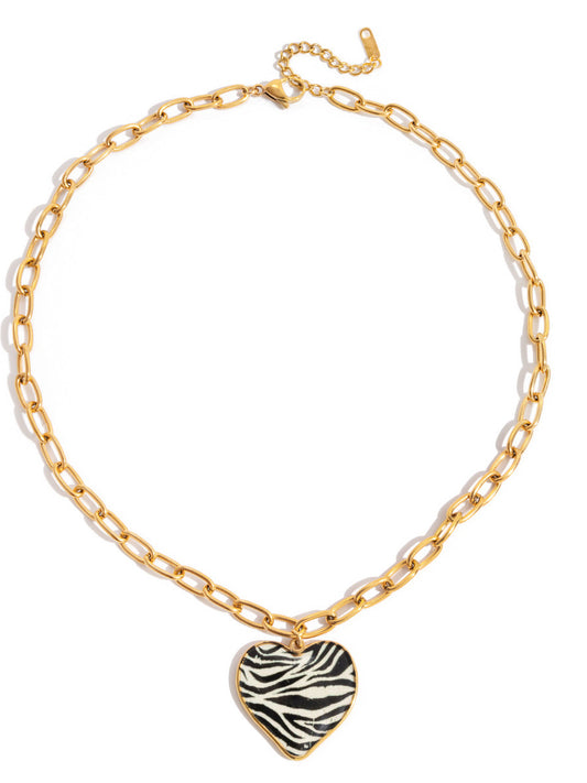 Zebra Heart Necklace