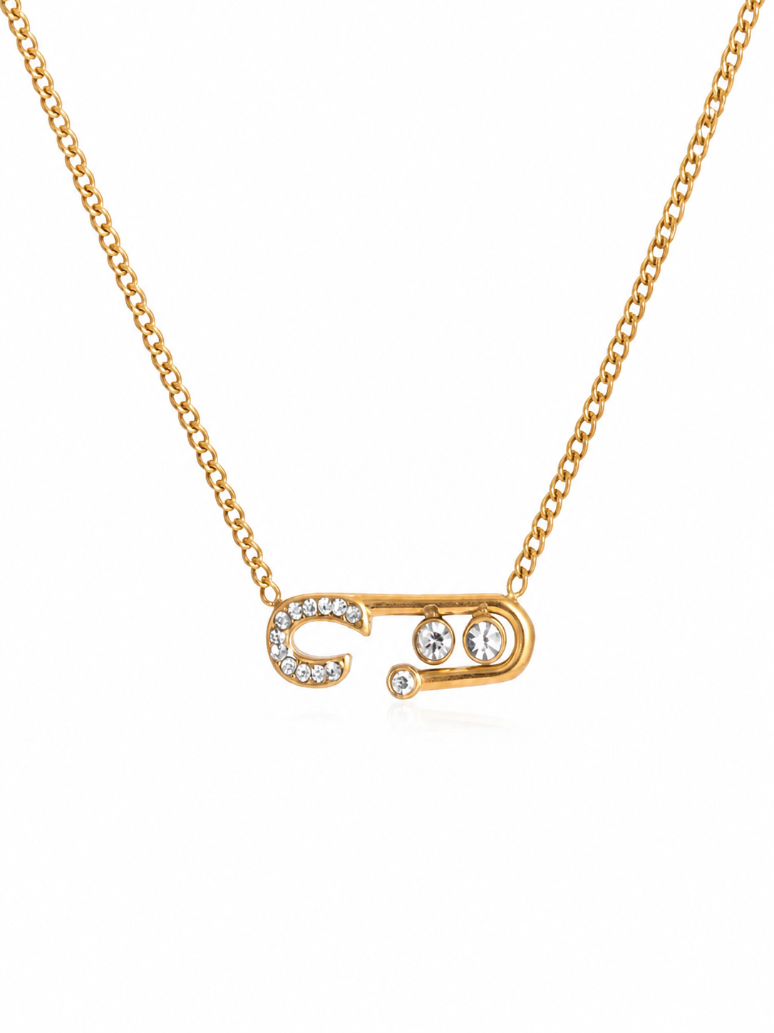 18k gold-plated gold pendant chain necklace — elegant gold pendant on sleek chain, anti-tarnish and waterproof for everyday, office and evening wear.