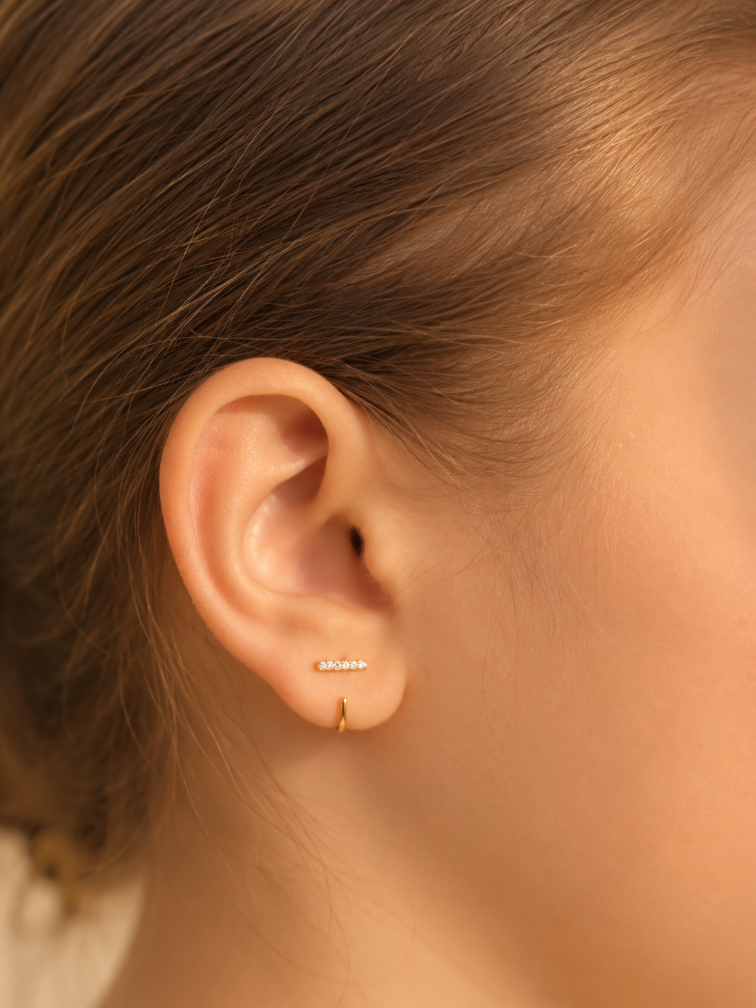 Stone Hoops for Kids — 925 Sterling Silver, Poke-Free
