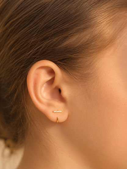 Stone Hoops for Kids — 925 Sterling Silver, Poke-Free
