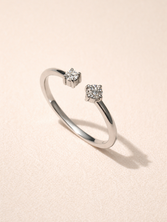 Open Moissanite Ring