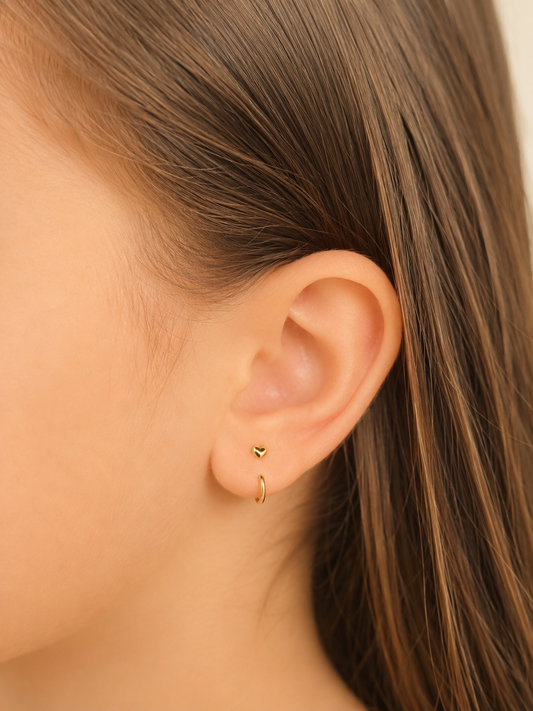 Heart Hoops for Kids — 925 Sterling Silver, Poke-Free