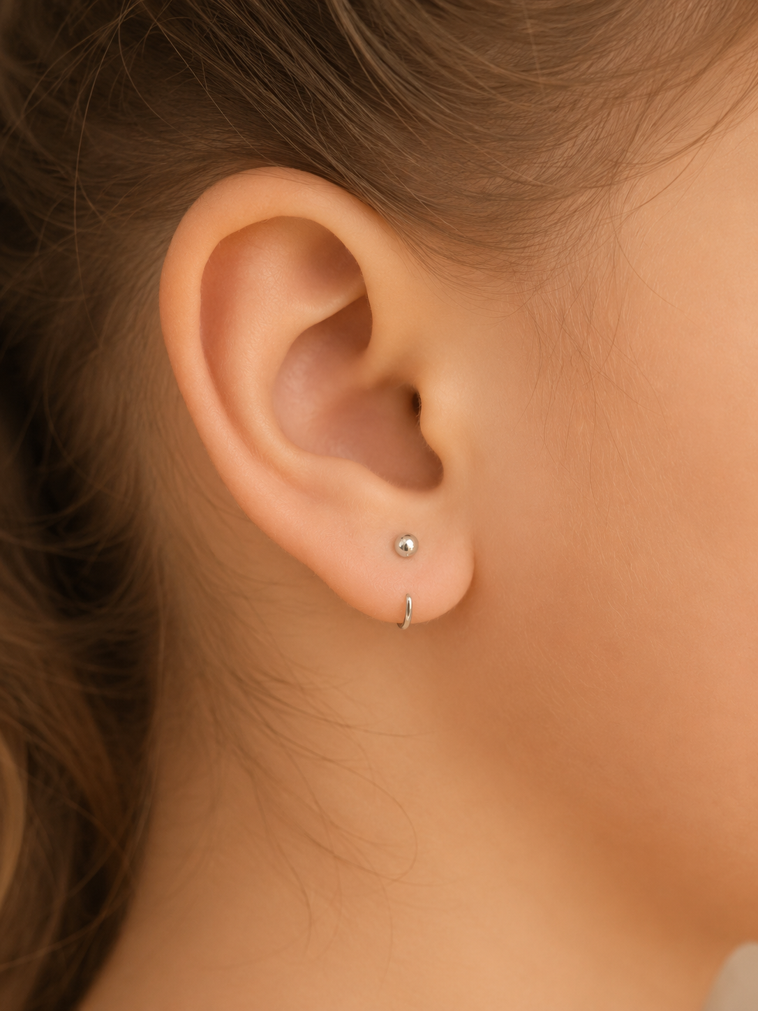 Ball Hoops Kids Set — 925 Sterling Silver, Poke-Free