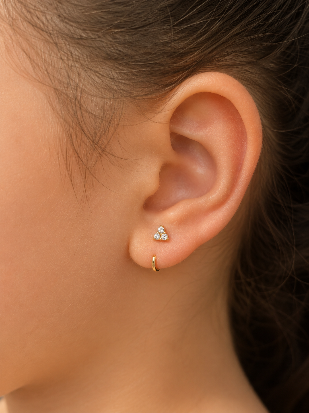 Triangle Hoops for Kids — 925 Sterling Silver, Poke-Free