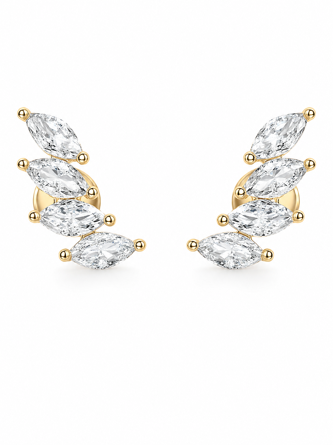 18k gold-plated bezel stud earrings — minimal hypoallergenic studs, anti-tarnish and waterproof for everyday and office wear.