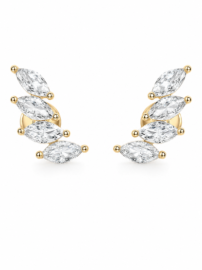 18k gold-plated bezel stud earrings — minimal hypoallergenic studs, anti-tarnish and waterproof for everyday and office wear.