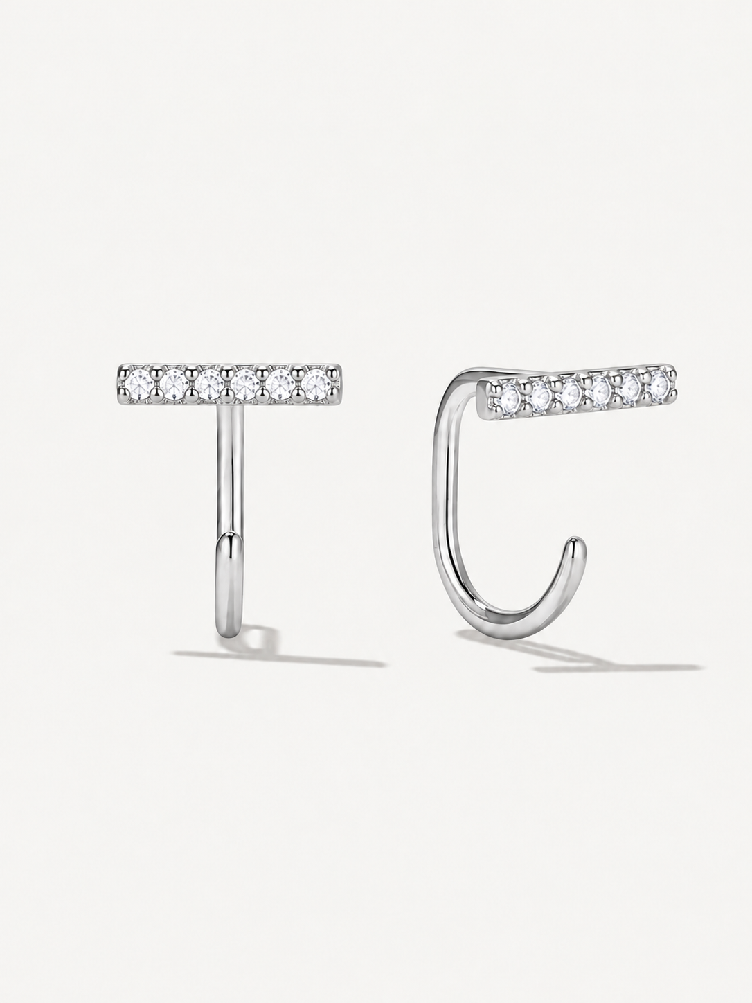 925 sterling silver long stone comfy hoop earrings — poke-free hypoallergenic hoops, anti-tarnish and waterproof. Sleep-safe for kids and gentle for sensitive ears.