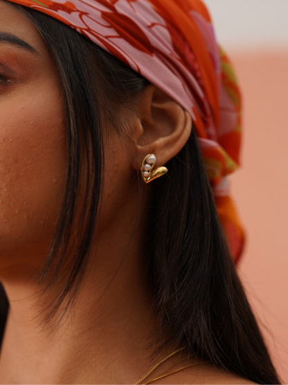 Heart Pearl Earrings