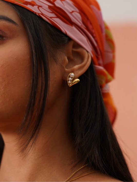 Heart Pearl Earrings
