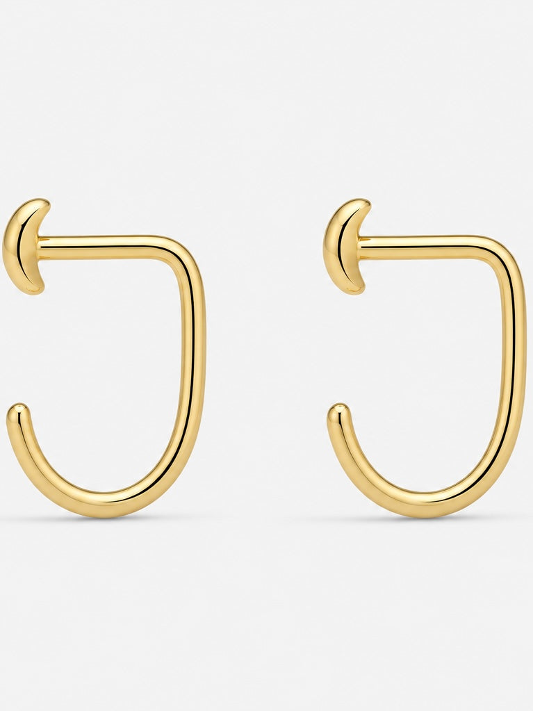 925 sterling silver celestial moon earrings — poke-free hypoallergenic moon studs, anti-tarnish and waterproof. Sleep-safe for kids and gentle for sensitive ears.