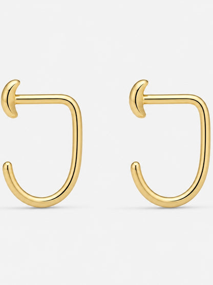925 sterling silver celestial moon earrings — poke-free hypoallergenic moon studs, anti-tarnish and waterproof. Sleep-safe for kids and gentle for sensitive ears.
