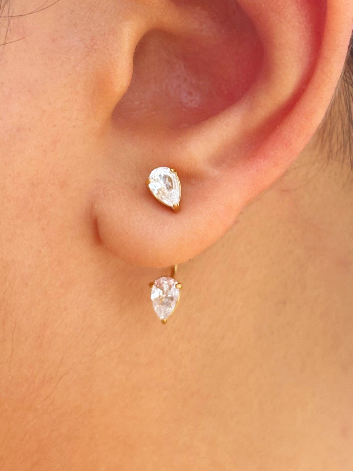 Styled view of Aanya earring & ear cuff combo — 18k gold-plated pair with no-piercing cuffs for festive looks.