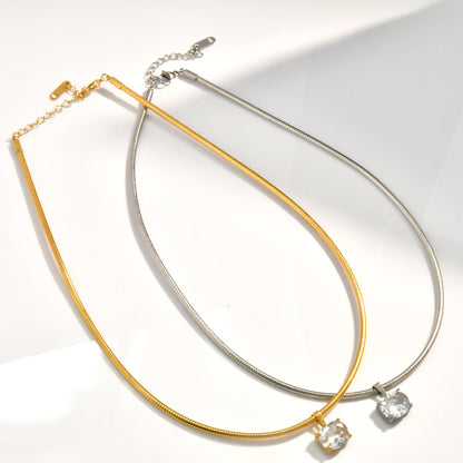 Styled view of stone choker — 18k gold-plated necklace for festive and evening looks.