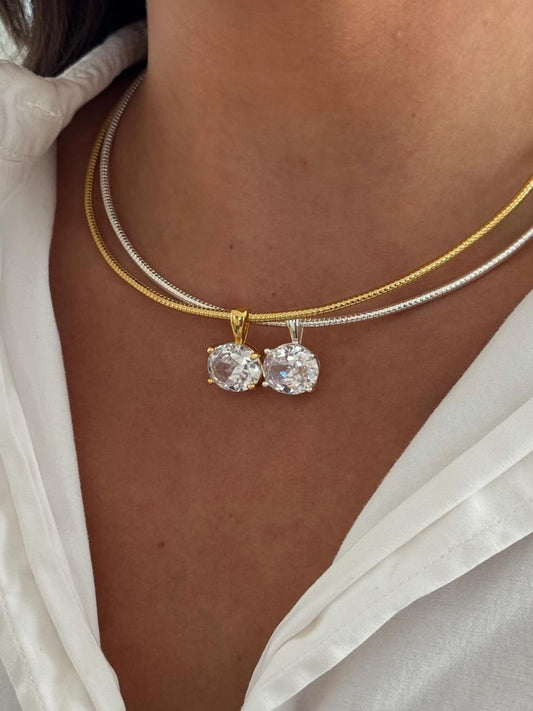 18k gold-plated stone choker — elegant festive choker necklace, anti-tarnish and waterproof for evening and gifting.