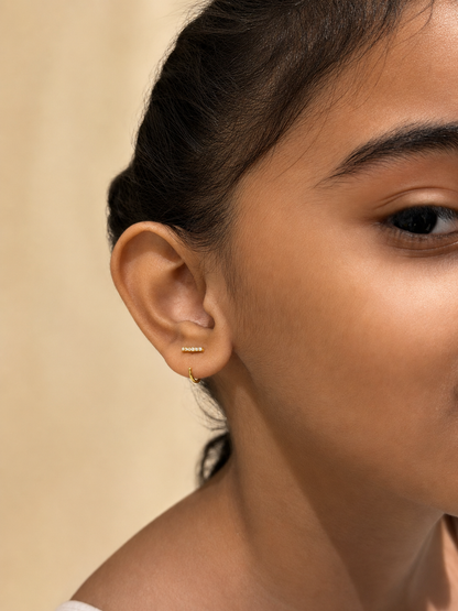 Long Stone Hoops for Kids — 925 Sterling Silver, Poke-Free