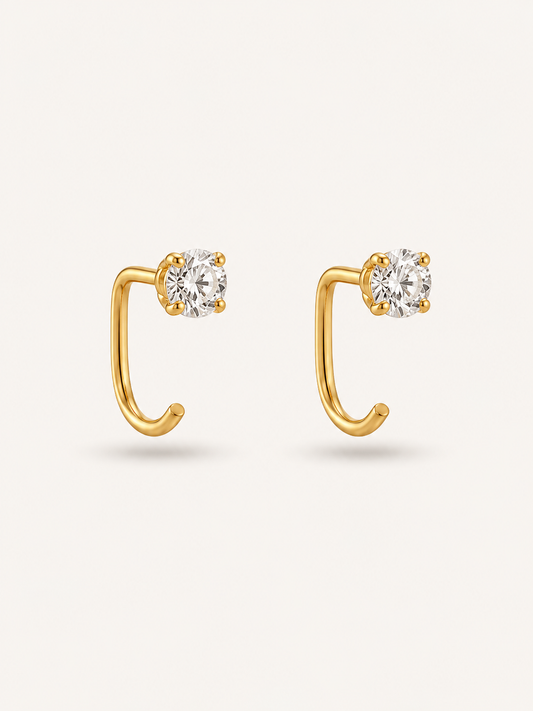 925 sterling silver comfy stone hoop earrings in 40 cent size — adjustable poke-free hypoallergenic hoops, anti-tarnish and waterproof. Sleep-safe for kids and gentle for sensitive ears.