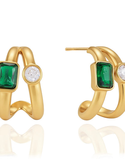 Pair of Myra drop earrings — 18k gold-plated statement drops for evening and gifting.