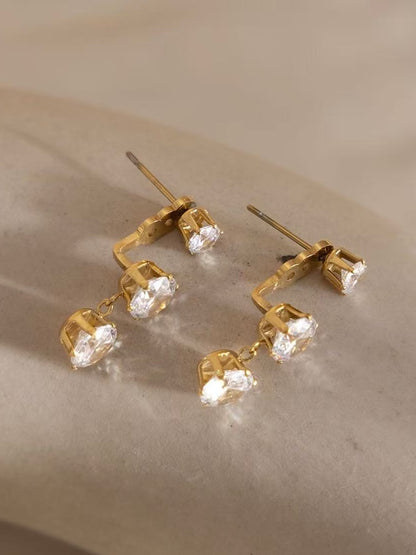 Pair of 18k gold-plated drop earrings — elegant statement drops for evening and gifting.