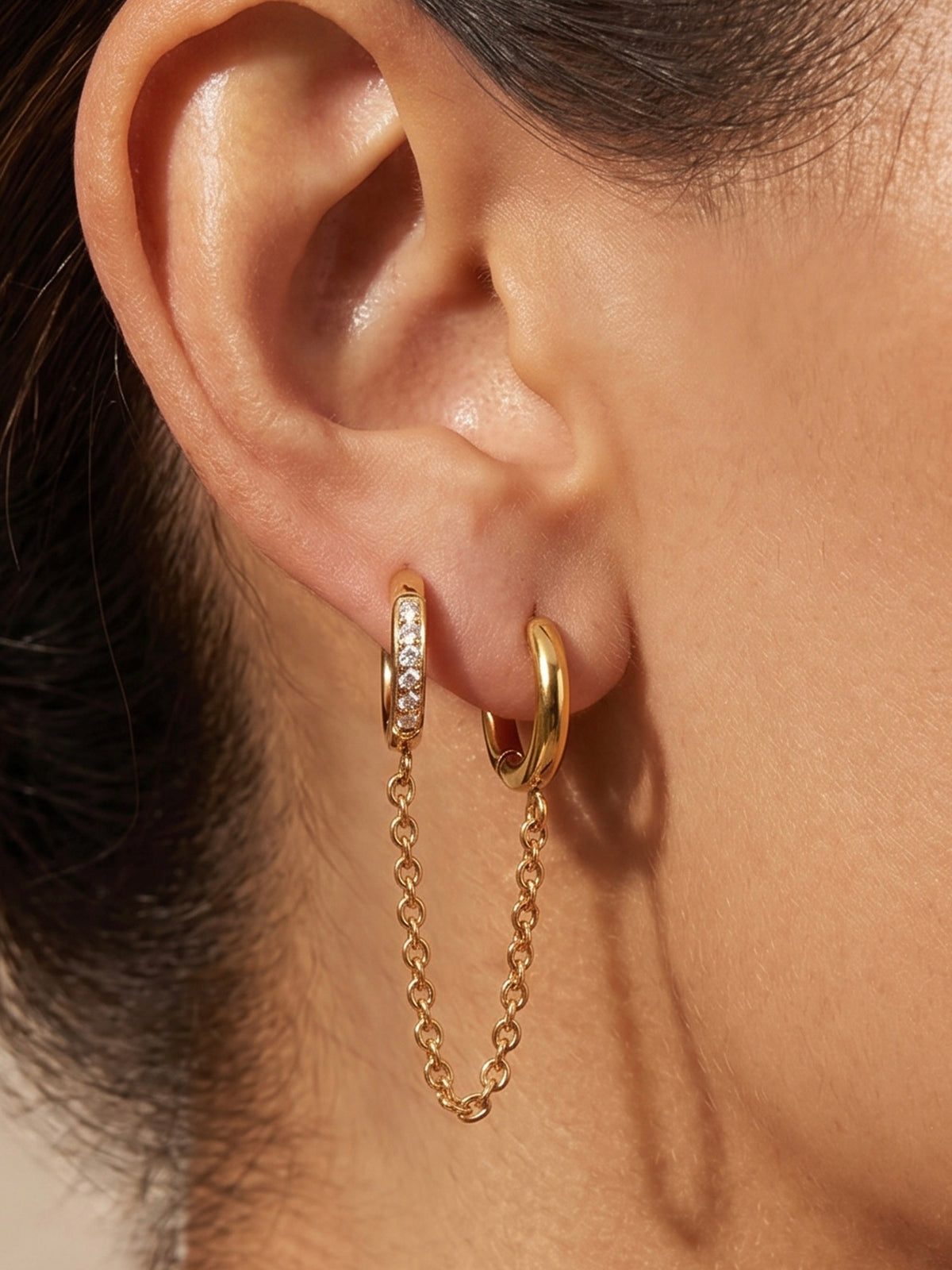 18k gold-plated statement drop earrings — anti-tarnish, waterproof, hypoallergenic drops for festive, wedding and evening wear.