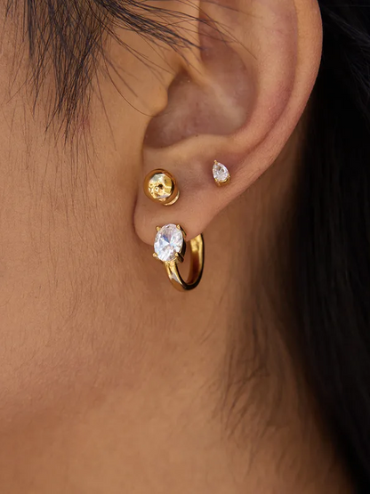Pair of ball drop earrings — 18k gold-plated sleek ball drops for everyday and gifting.