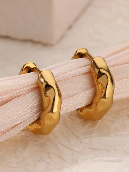 Gold Chunk Hoops